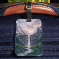 Twin Peak Falls - Serene Painterly Landscape Style