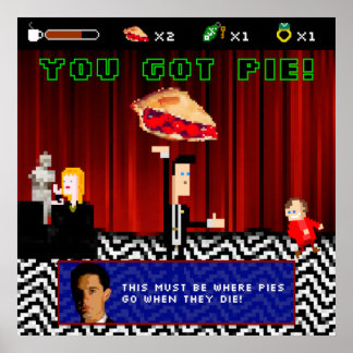 Twin Peaks Retro Video Game Poster - Black Lodge