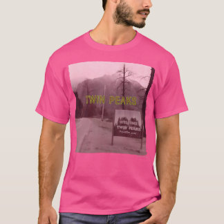 Twin Peaks Welcome Sign With Mountain View Photore T-Shirt
