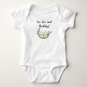 Twin Peas in a Pod 2nd Birthday T-shirts and Gifts