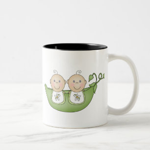 Twin Peas in a Pod Two-Tone Coffee Mug