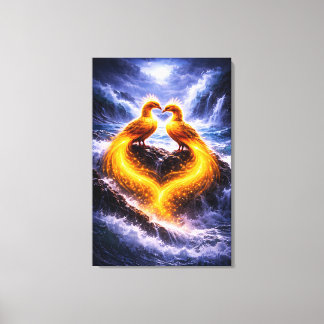 Twin Phoenixes of Eternal Light Canvas Print