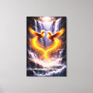 Twin Phoenixes of Eternal Light Canvas Print