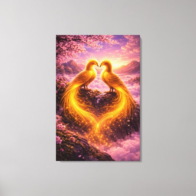 Twin Phoenixes of Eternal Light Canvas Print (Front)
