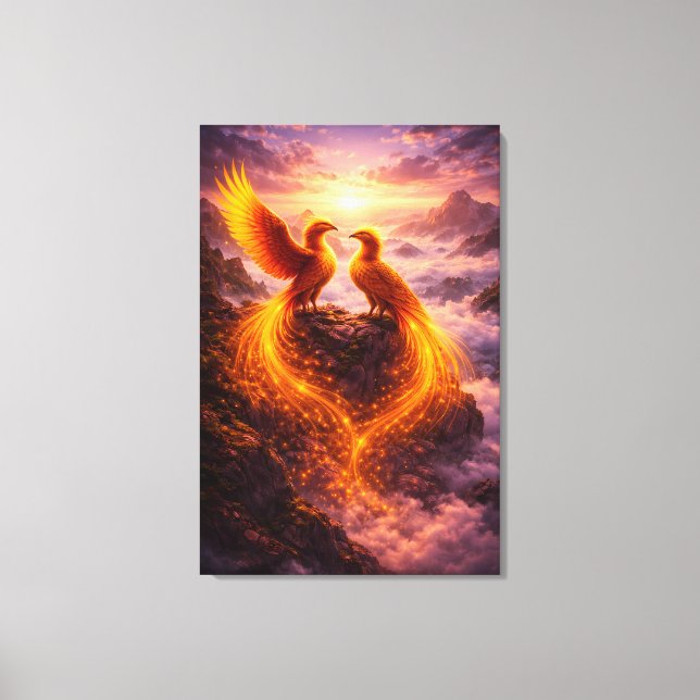Twin Phoenixes of Eternal Light Canvas Print (Front)