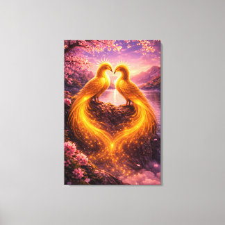 Twin Phoenixes of Eternal Light Canvas Print