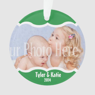 Twin Photo Keepsake Green Ornament
