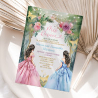 Twin Pink Blue Dress Floral Princess Mis Quince