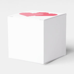 Twin Pink Hearts Favour Box