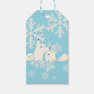 Twin Polar Bears Baby Shower Gift Tags