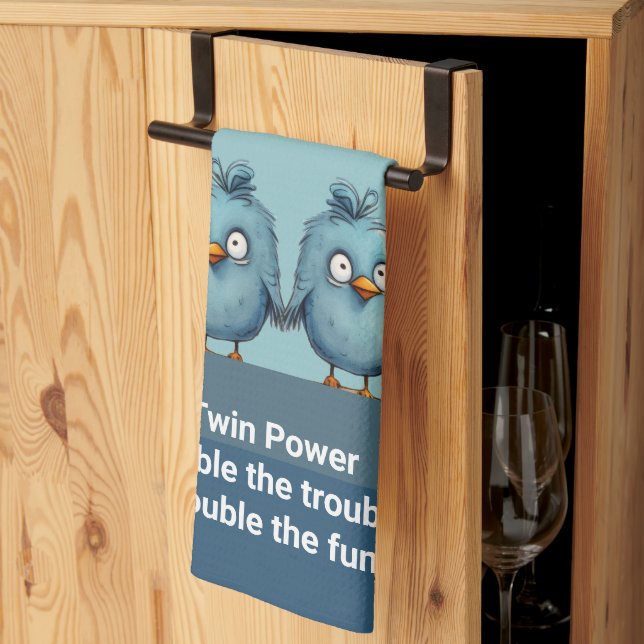 Twin power double trouble double fun tea towel (Thirds Fold)