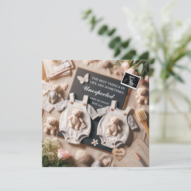 Twin pregnancy announcement digital baby reveal (Standing Front)