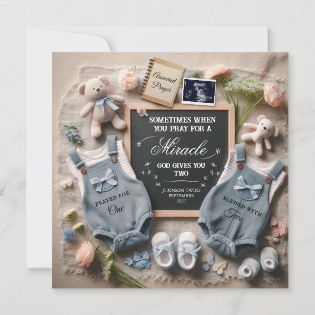 Twin Pregnancy Announcement | Expecting Twins (Front)