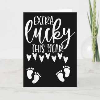 Twin Pregnancy Reveal St Patricks Day Pregnant Wit Card