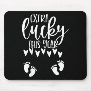 Twin Pregnancy Reveal St Patricks Day Pregnant Wit Mouse Mat