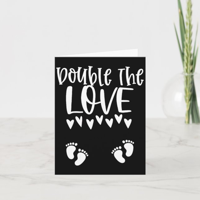 Twin Pregnancy Valentines Day Pregnant Mom Baby An Card (Front)