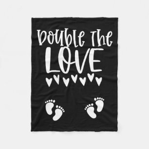 Twin Pregnancy Valentines Day Pregnant Mom Baby An Fleece Blanket