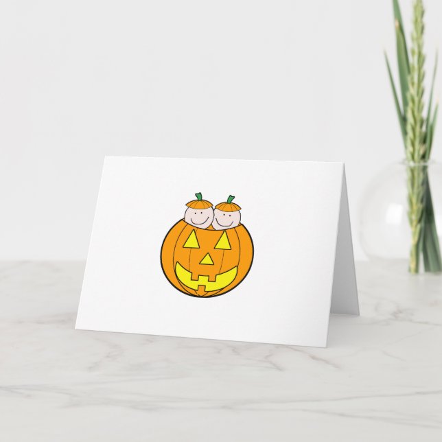 Twin Pumpkin Babies Graphic Card (Front)