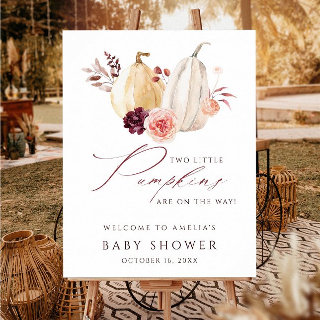 Twin Pumpkins Fall Baby Shower Welcome Sign (Creator Uploaded)