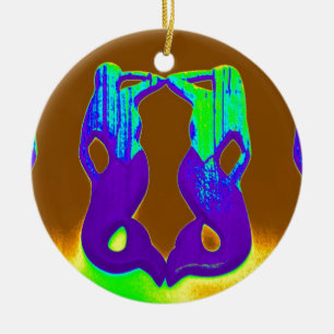 twin purple lookout mermaids ceramic tree decoration