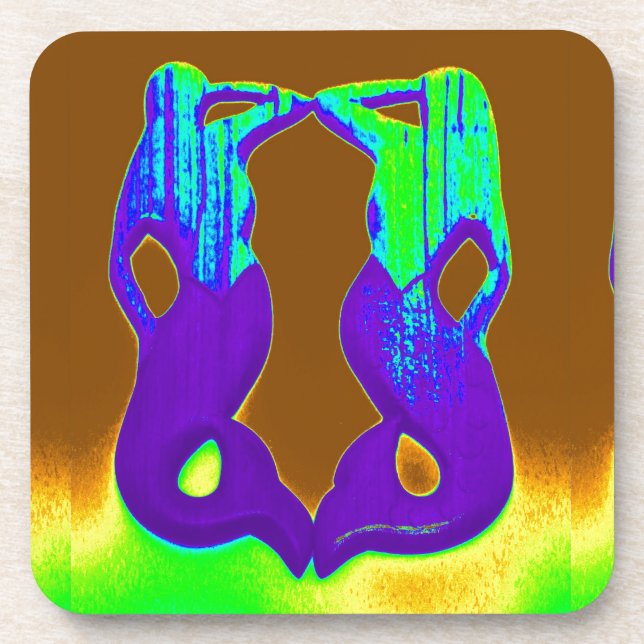 twin purple mermaids coaster (Front)