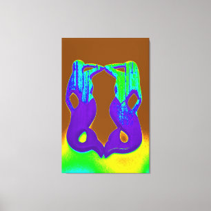 twin purple mermaids wrapped canvas