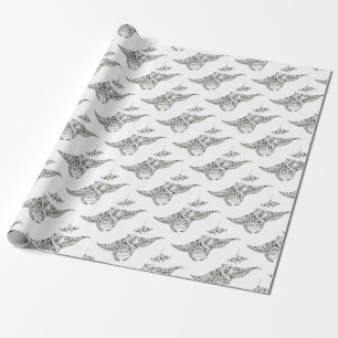 twin rays manta-rays wrapping paper