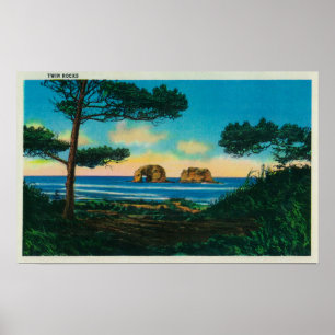 Twin Rocks on Oregon CoastCoast Poster