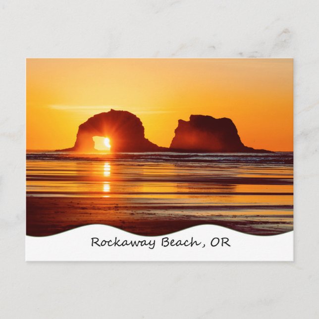 Twin Rocks Sunset Postcard (Front)