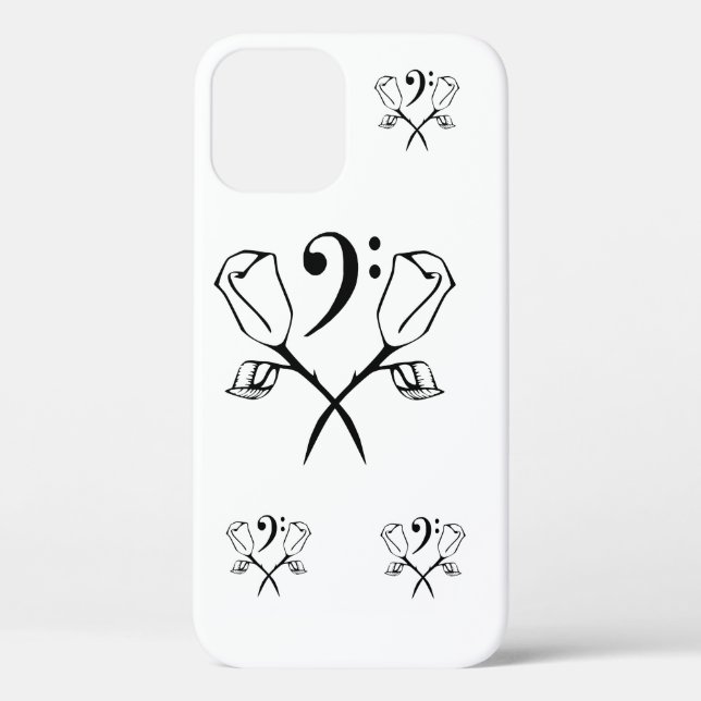 Twin Rose above Bass Clef Case-Mate iPhone Case (Back)