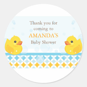 Twin Rubber Duckies Baby Shower Favour Sticker