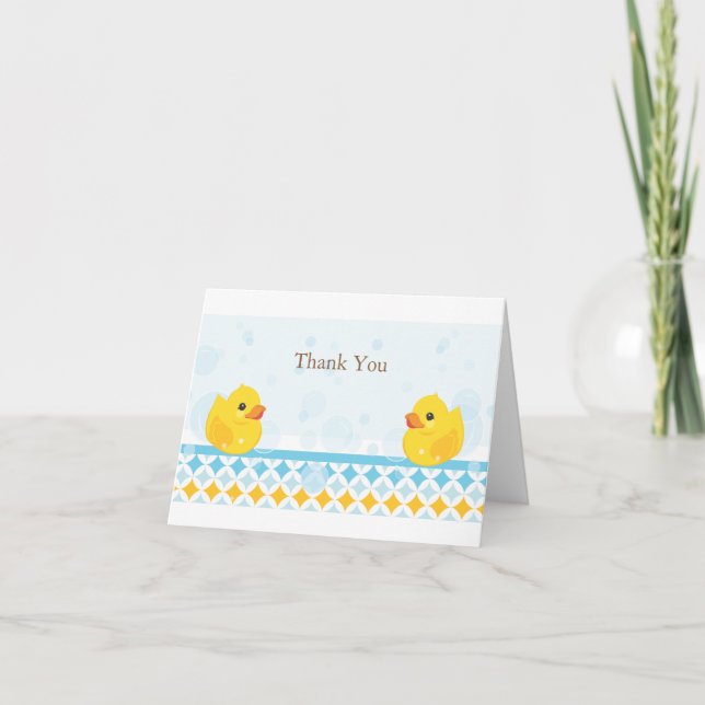 Twin Rubber Duckies Thank You Card (Front)