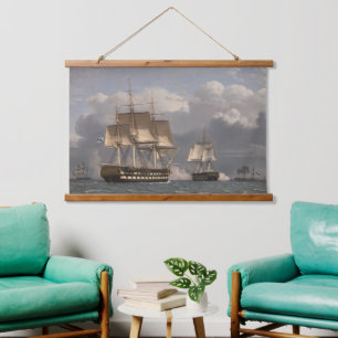 Twin Russian Liners Oil on Canvas Ships Hanging Tapestry