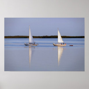 Twin Sailboats Morning Sale Poster