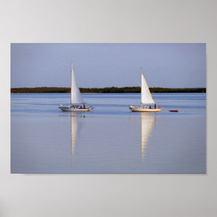 Twin Sailboats Morning Sale Poster