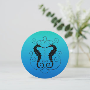 Twin Seahorses Invitation