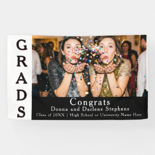 Twin Sibling Graduation Celebration Party Congrats Banner