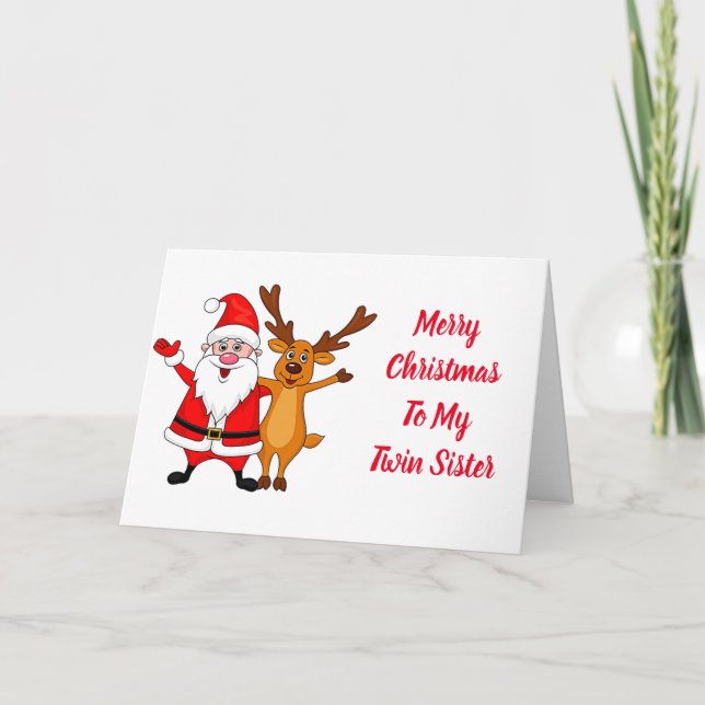 TWIN "SISTER" AT CHRISTMAS WITH LOVE HOLIDAY CARD (Front)