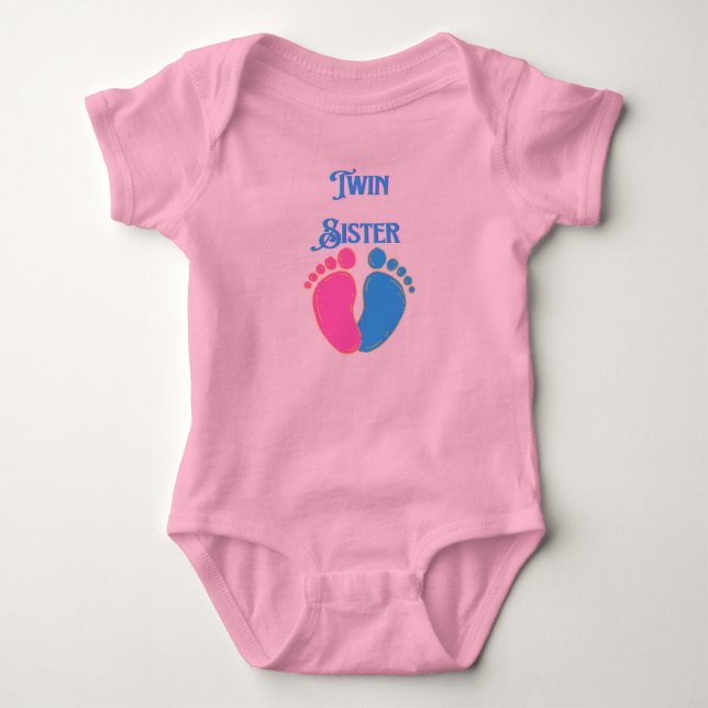 Twin sister baby bodysuit (Front)