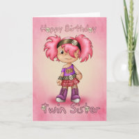Twin Sister - Birthday Card - Little Rock Chick