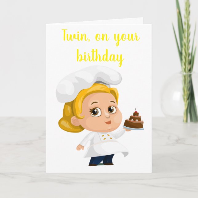 "TWIN SISTER COOKS** BIRTHDAY WISHES FOR YOU CARD (Front)
