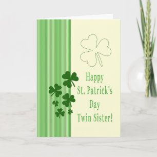 Twin Sister  Happy St. Patrick's Day Card