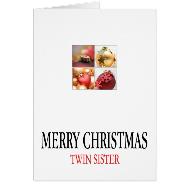 Twin Sister Merry Christmas card (Front)