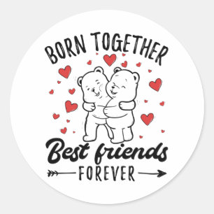 Twin Sister Twins Gift Classic Round Sticker