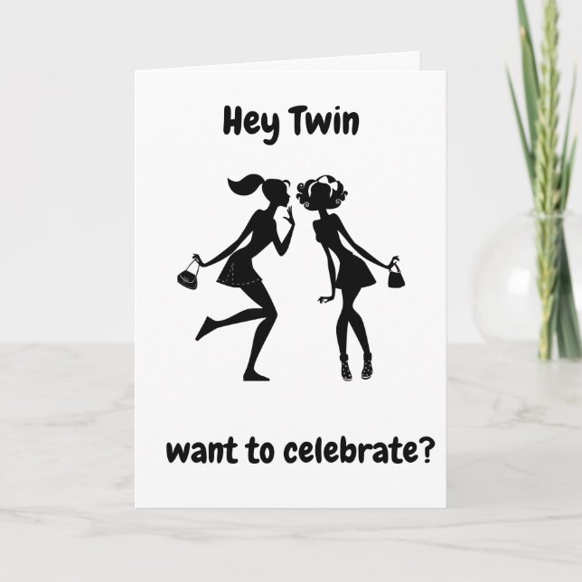 **TWIN SISTER'S BIRTHDAY" WITH LOVE CARD (Front)