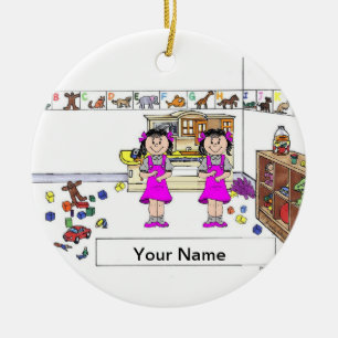 Twin Sisters Ceramic Tree Decoration