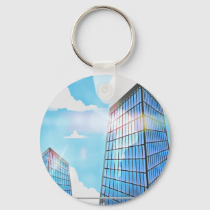 Twin Skyscrapers Key Ring