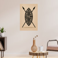 "Twin Spears | Traditional African Weapon Wall Art