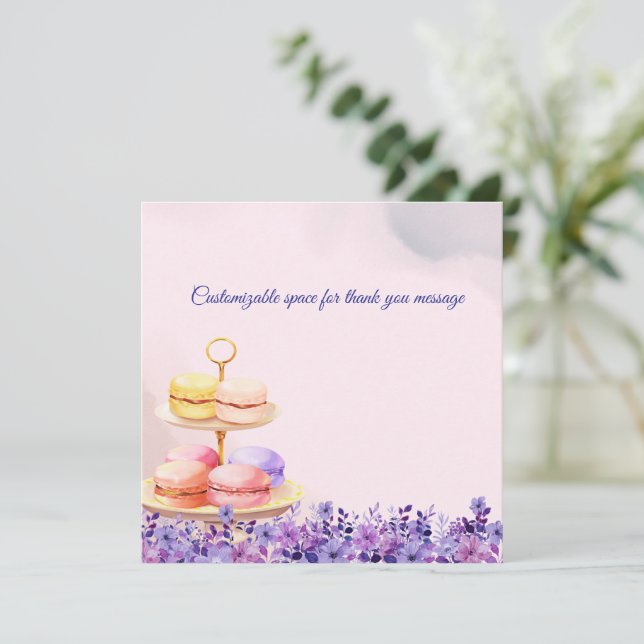 Twin Tea For Two Baby Shower Thank You Card (Standing Front)