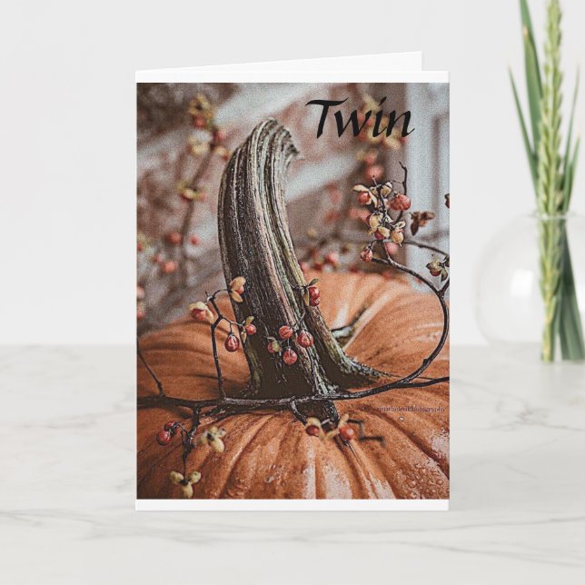 ***TWIN*** THANKFUL FOR "YOU" AT THANKSGIVING HOLIDAY CARD (Front)